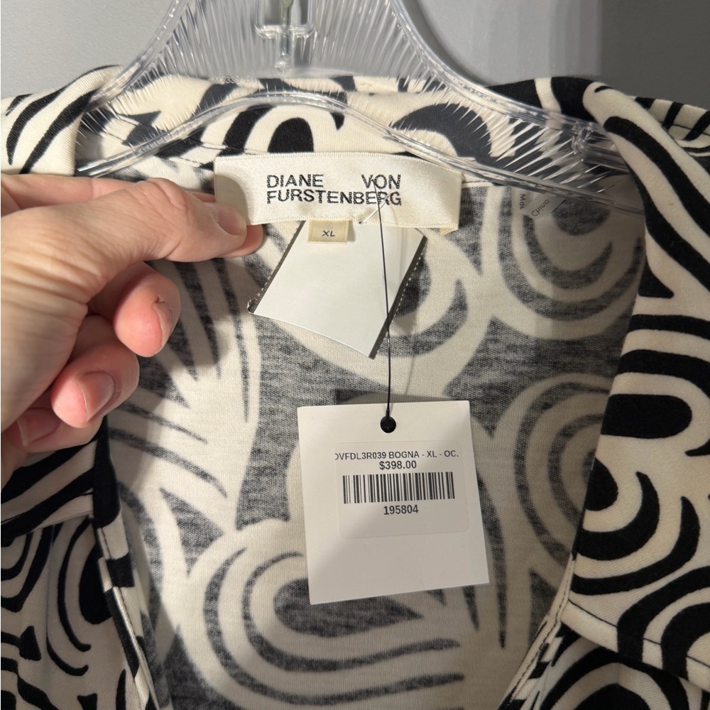 Diane Von Furstenberg Bogna Wrap-Effect Printed Jersey Dress Size XL - Picture 5 of 5
